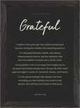 Grateful Word of Intention Framed print 21x29.7 cm / 8x12" Black frame Carbon paper