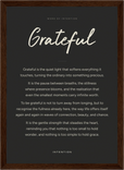 Grateful Word of Intention Framed print 21x29.7 cm / 8x12" Dark wood frame Carbon paper