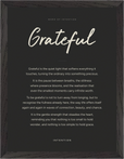 Grateful Word of Intention Framed print 30x40 cm / 12x16″ Black frame Carbon paper