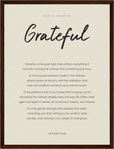 Grateful Word of Intention Framed print 30x40 cm / 12x16″ Dark wood frame Linen paper