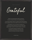 Grateful Word of Intention Framed print 40x50 cm / 16x20″ Black frame Carbon paper