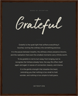Grateful Word of Intention Framed print 40x50 cm / 16x20″ Dark wood frame Carbon paper