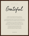 Grateful Word of Intention Framed print 40x50 cm / 16x20″ Dark wood frame Linen paper