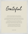 Grateful Word of Intention Framed print 40x50 cm / 16x20″ White frame Linen paper