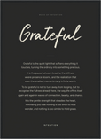 Grateful Word of Intention Framed print 50x70 cm / 20x28″ Black frame Carbon paper