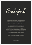 Grateful Word of Intention Framed print 50x70 cm / 20x28″ White frame Carbon paper