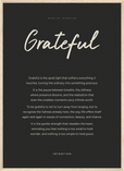 Grateful Word of Intention Framed print 50x70 cm / 20x28″ Wood frame Carbon paper