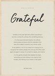 Grateful Word of Intention Framed print 50x70 cm / 20x28″ Wood frame Linen paper