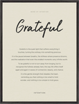 Grateful Word of Intention Framed print 60x80 cm / 24x32″ Black frame Linen paper