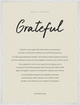 Grateful Word of Intention Framed print 60x80 cm / 24x32″ White frame Linen paper