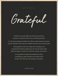 Grateful Word of Intention Framed print 60x80 cm / 24x32″ Wood frame Carbon paper