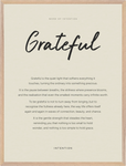 Grateful Word of Intention Framed print 60x80 cm / 24x32″ Wood frame Linen paper