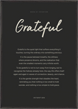 Grateful Word of Intention Framed print 70x100 cm / 28x40″ Black frame Carbon paper