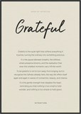 Grateful Word of Intention Framed print 70x100 cm / 28x40″ Black frame Linen paper