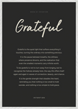 Grateful Word of Intention Framed print 70x100 cm / 28x40″ White frame Carbon paper