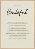 Grateful Word of Intention Framed print 70x100 cm / 28x40″ Wood frame Linen paper
