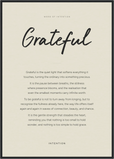 Grateful Word of Intention Framed print A1 (59.4 x 84.1  cm) Black frame Linen paper