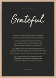 Grateful Word of Intention Framed print A1 (59.4 x 84.1  cm) Wood frame Carbon paper