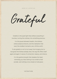 Grateful Word of Intention Framed print A1 (59.4 x 84.1  cm) Wood frame Linen paper