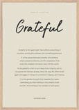 Grateful Word of Intention Framed print A1 (59.4 x 84.1  cm) Wood frame Linen paper