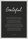 Grateful Word of Intention Framed print A2 (42 x 59.4  cm) White frame Carbon paper