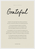 Grateful Word of Intention Framed print A2 (42 x 59.4  cm) White frame Linen paper