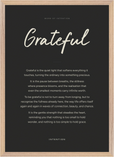 Grateful Word of Intention Framed print A2 (42 x 59.4  cm) Wood frame Carbon paper