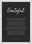 Grateful Word of Intention Framed print A3 (29.7 x 42  cm) White frame Carbon paper