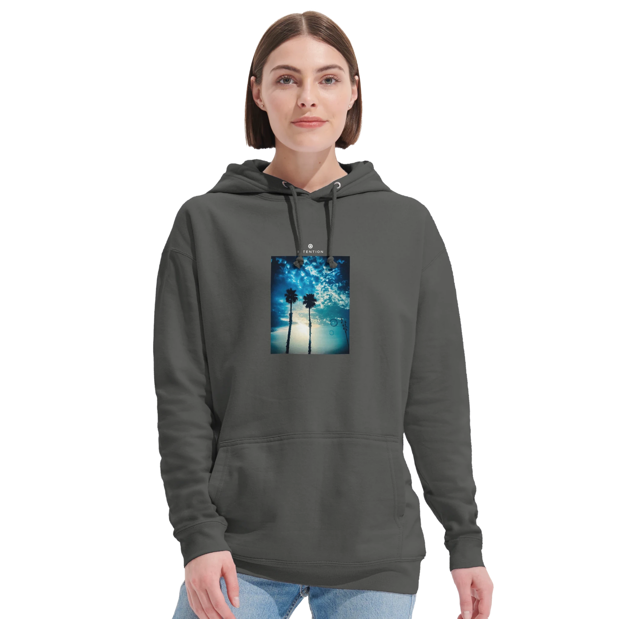 Gratitude - "Bubbles and Sky Sticks" Hoodie charcoal melange XS 38
