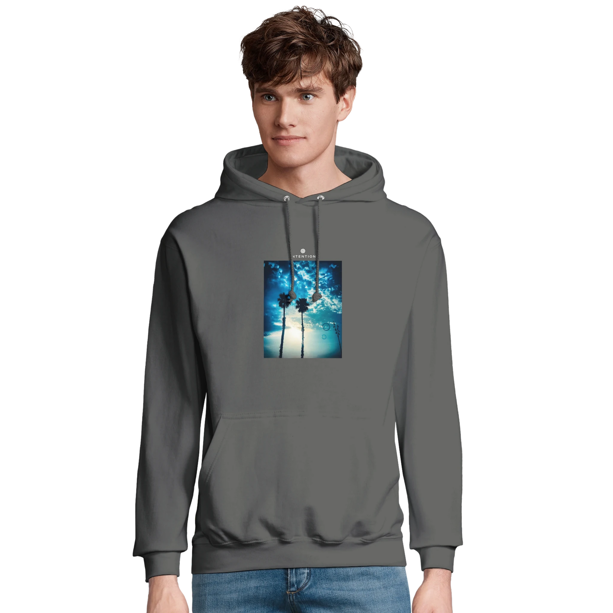 Gratitude - "Bubbles and Sky Sticks" Hoodie charcoal melange XS 36