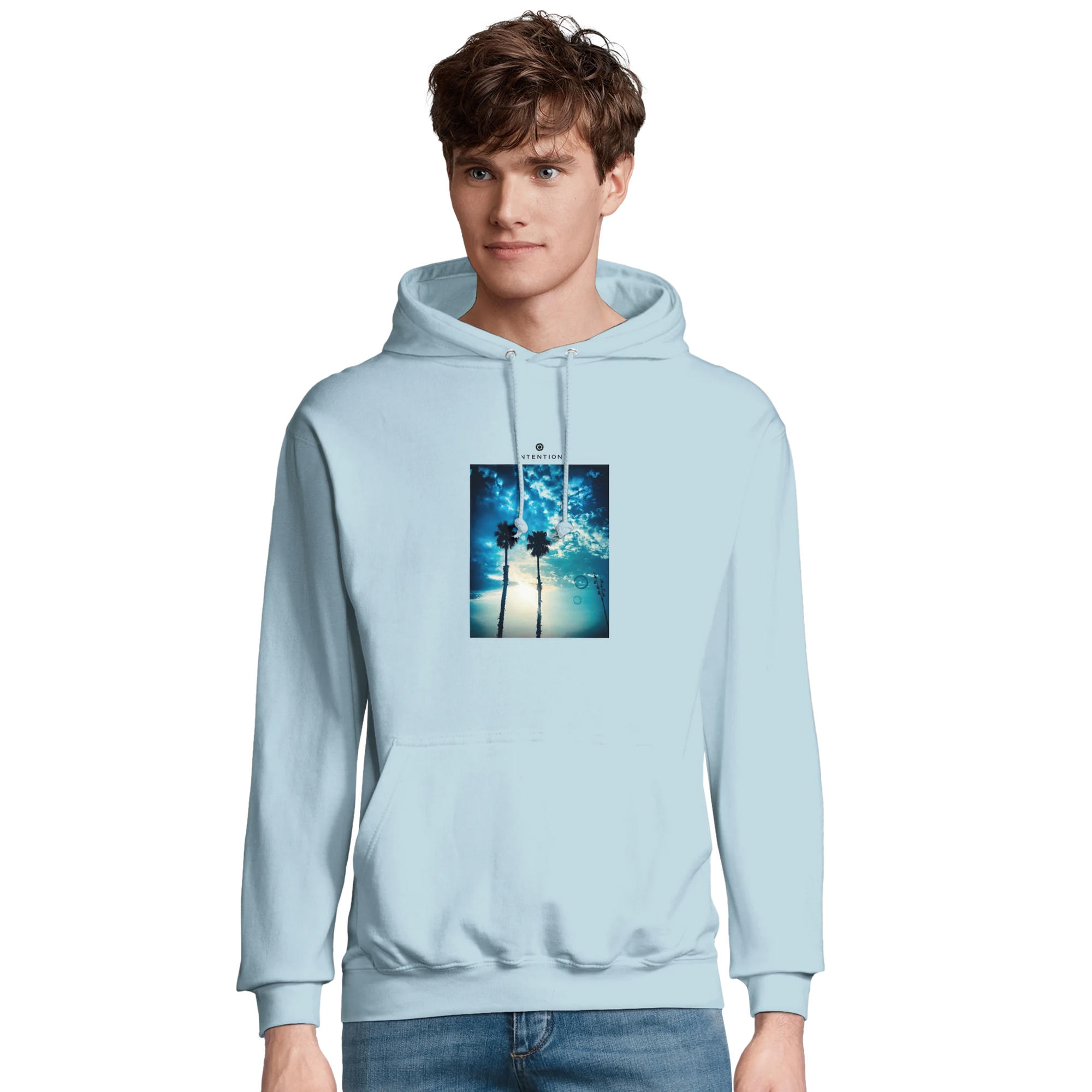 Gratitude - "Bubbles and Sky Sticks" Hoodie creamy blue XS 31
