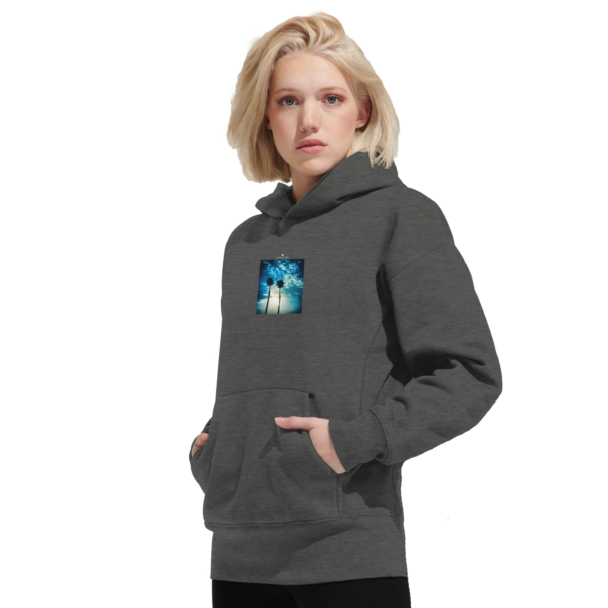 Gratitude  „Bubbles and Sky Sticks“ Hoodie Grey Melange , 8