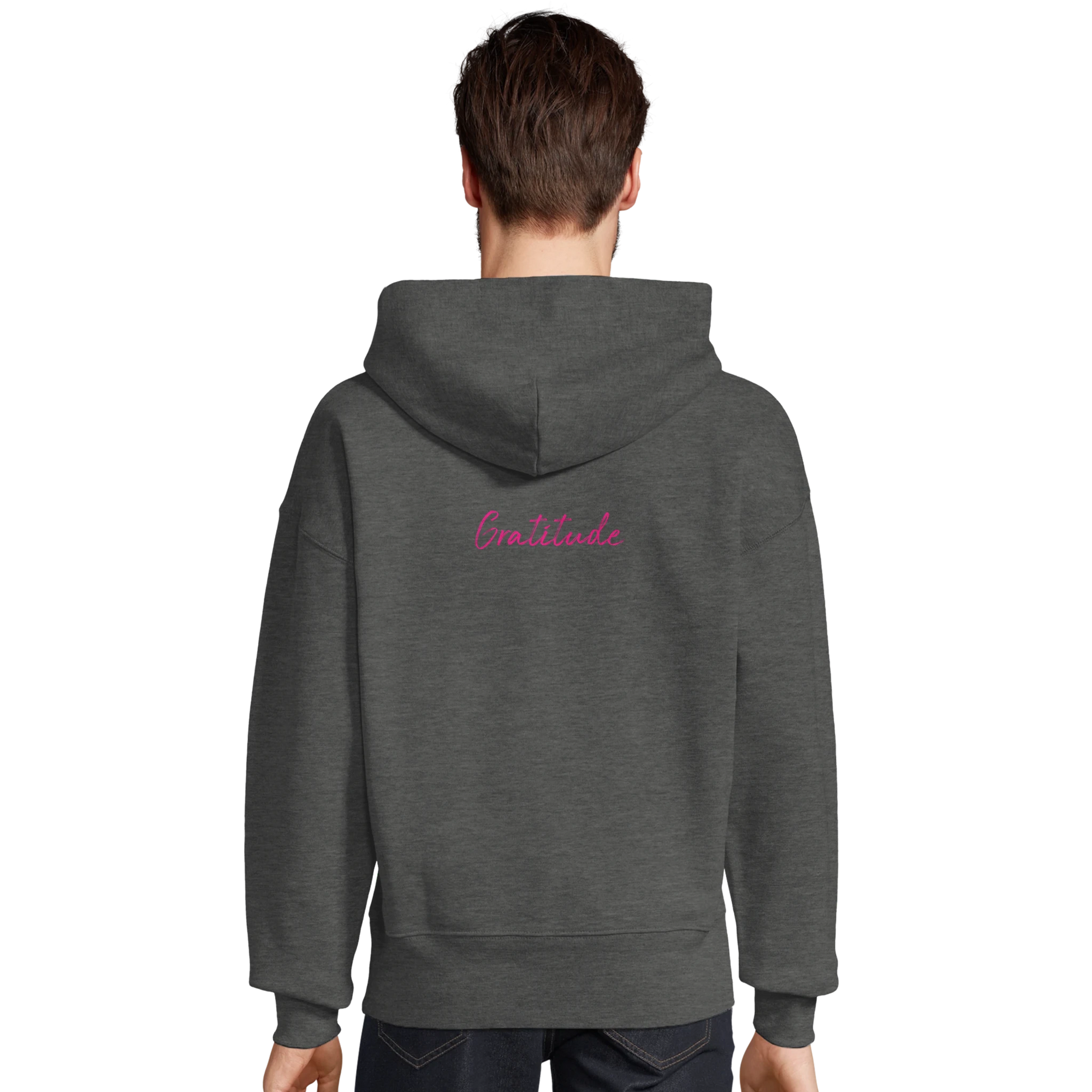 Gratitude  „Bubbles and Sky Sticks“ Hoodie Grey Melange 7