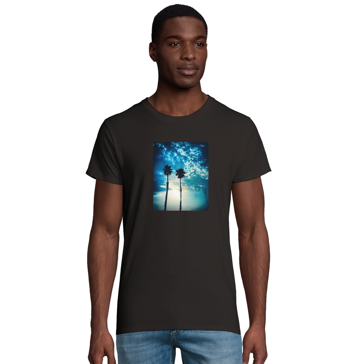 Gratitude - "Bubbles and Sky Sticks" T-shirt Deep Black 1