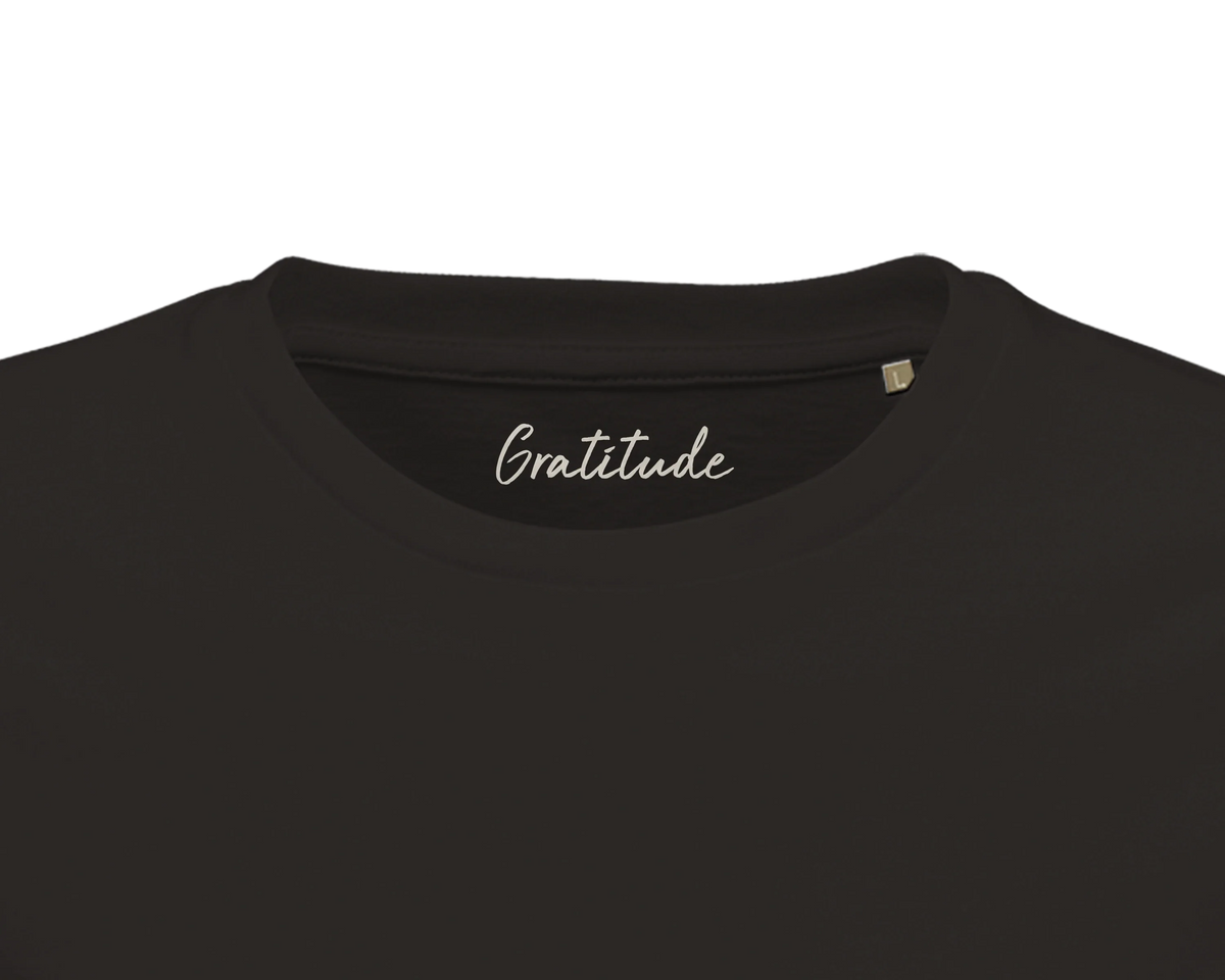 Gratitude - "Bubbles and Sky Sticks" T-shirt Deep Black 2