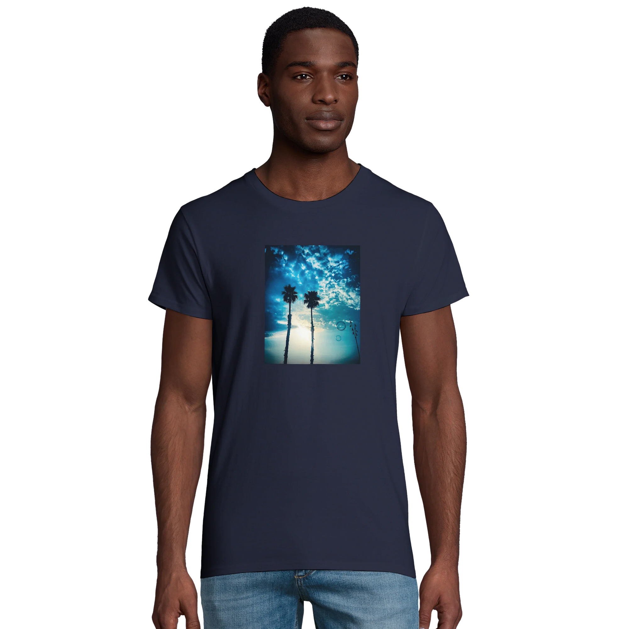 Gratitude - "Bubbles and Sky Sticks" T-shirt French Navy 1