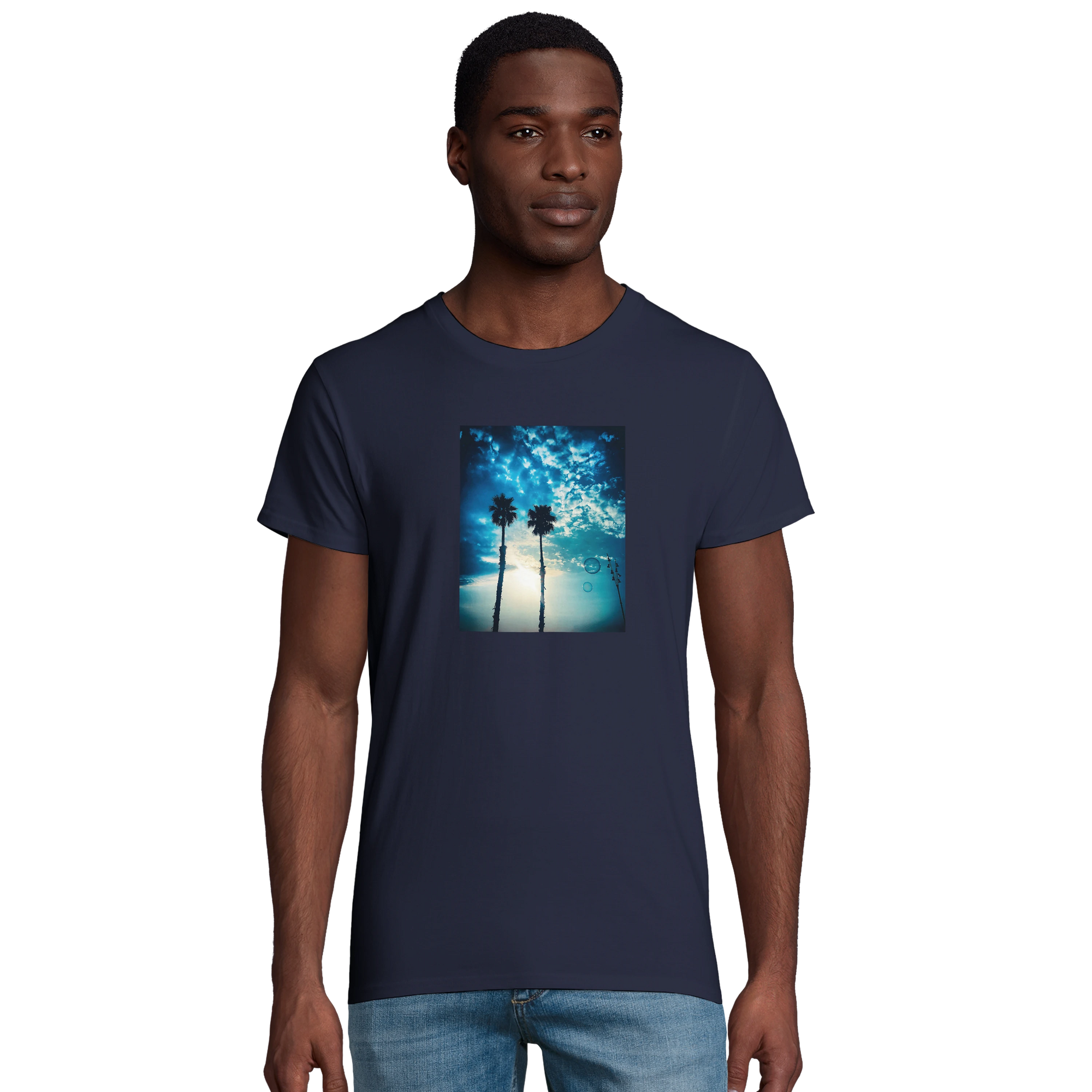 Gratitude - "Bubbles and Sky Sticks" T-shirt French Navy 1