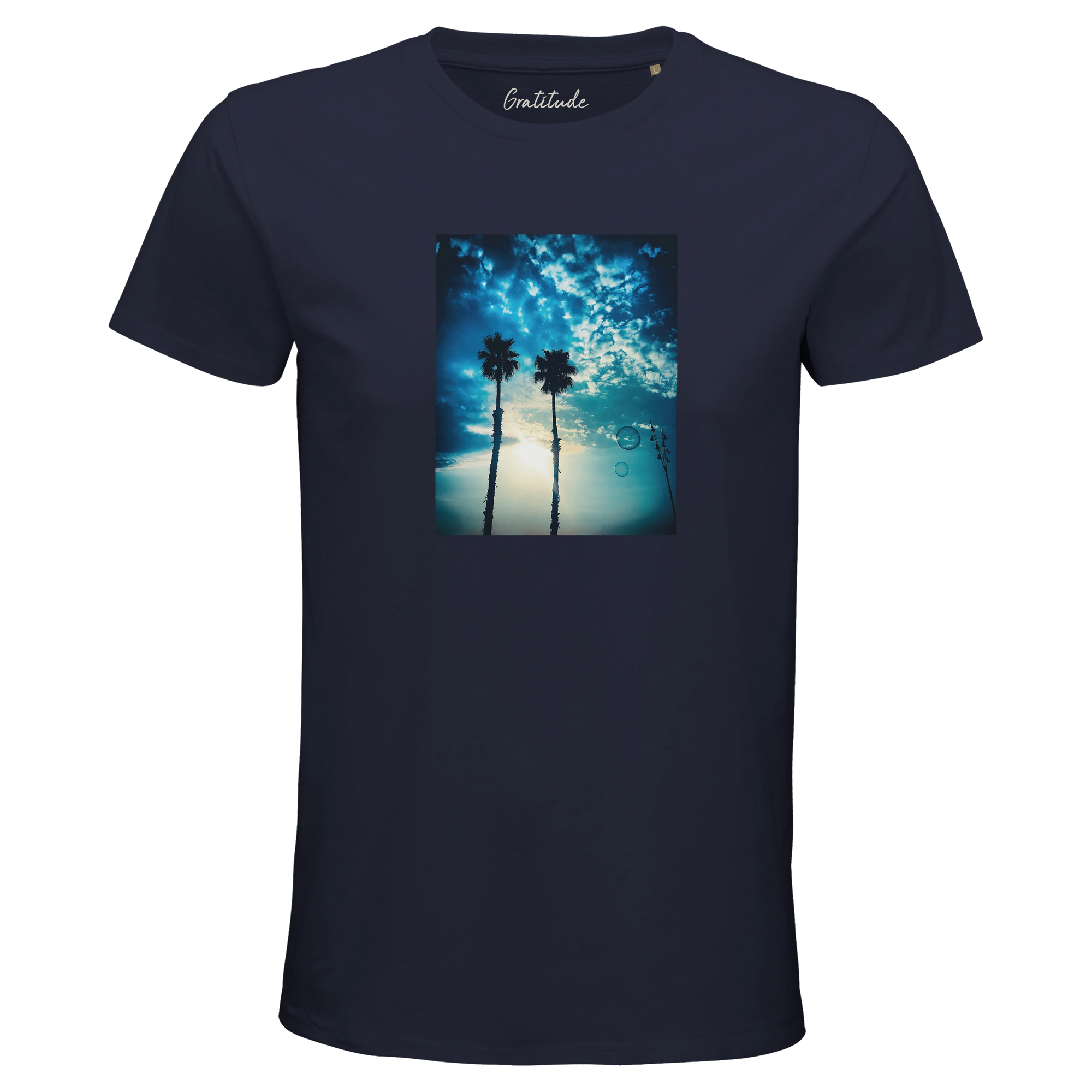 Gratitude - "Bubbles and Sky Sticks" T-shirt French Navy 3