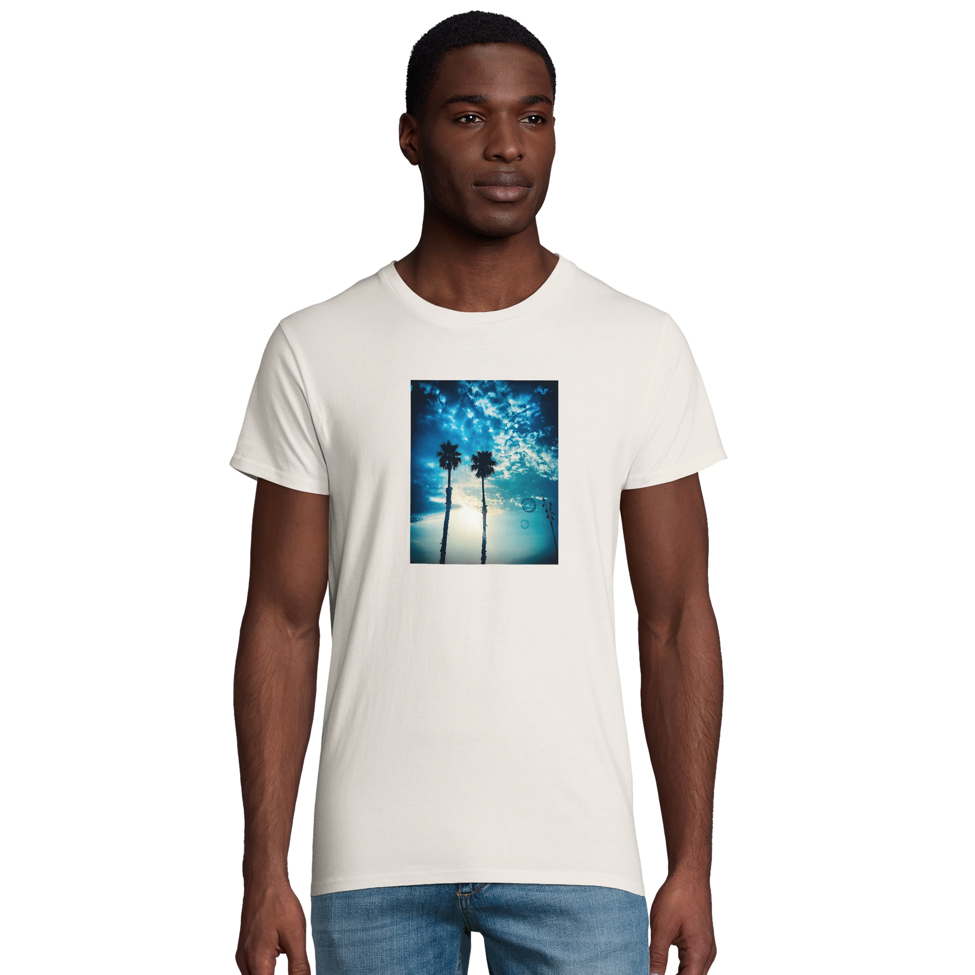 Gratitude - "Bubbles and Sky Sticks" T-shirt Off White 1