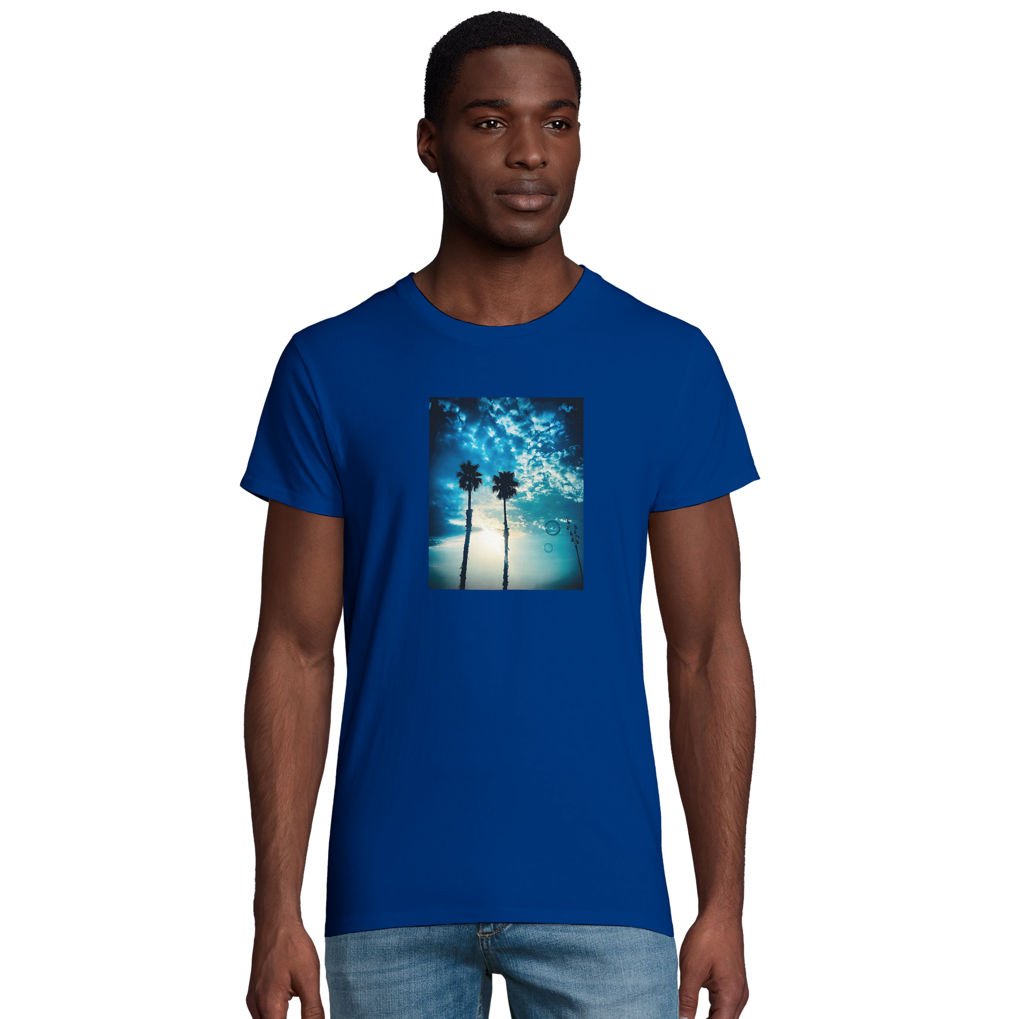Gratitude - "Bubbles and Sky Sticks" T-shirt Royal Blue 1