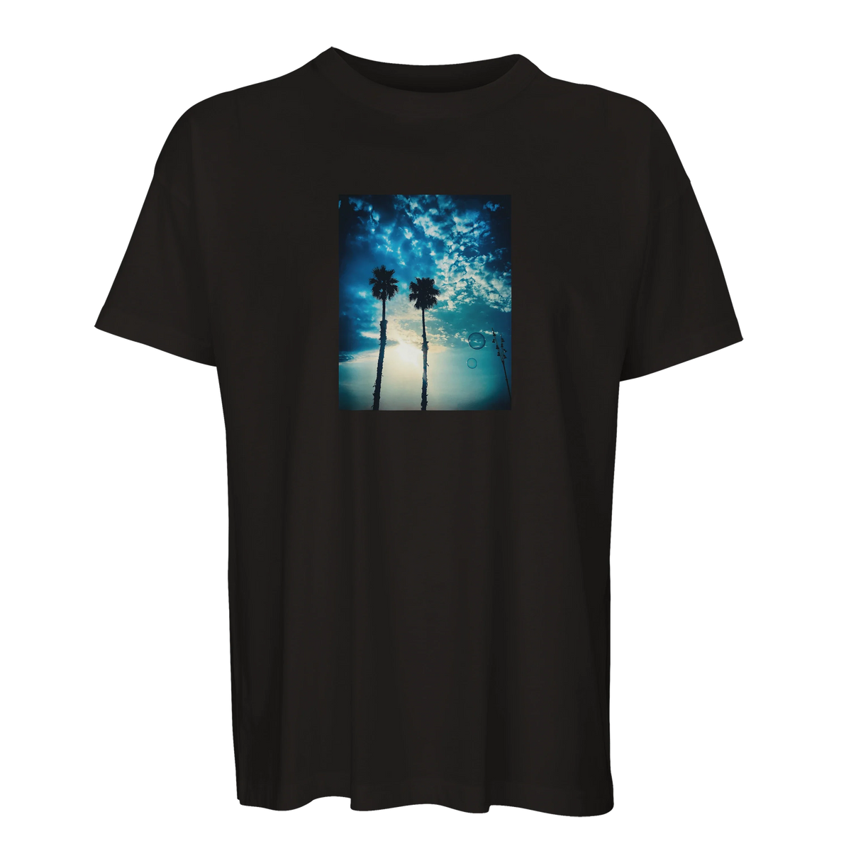 Gratitude - "Bubbles and Sky Sticks" T-shirt Deep Black 3