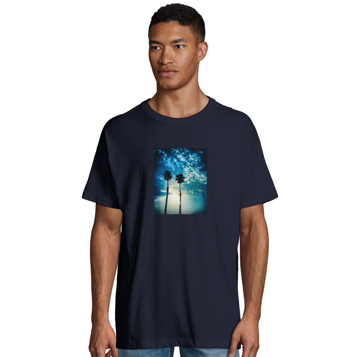 Gratitude - "Bubbles and Sky Sticks" T-shirt French Navy 1