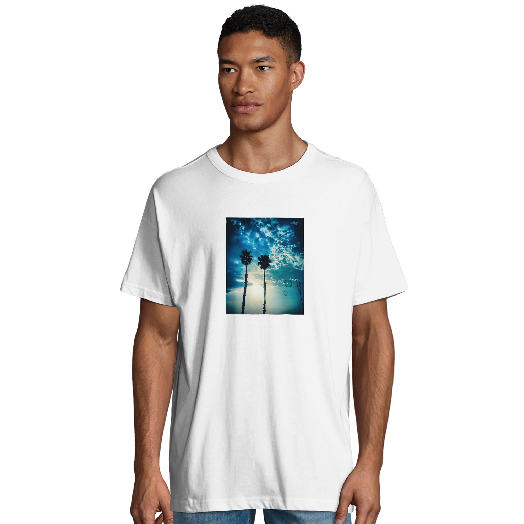 Gratitude - "Bubbles and Sky Sticks" T-shirt White 3