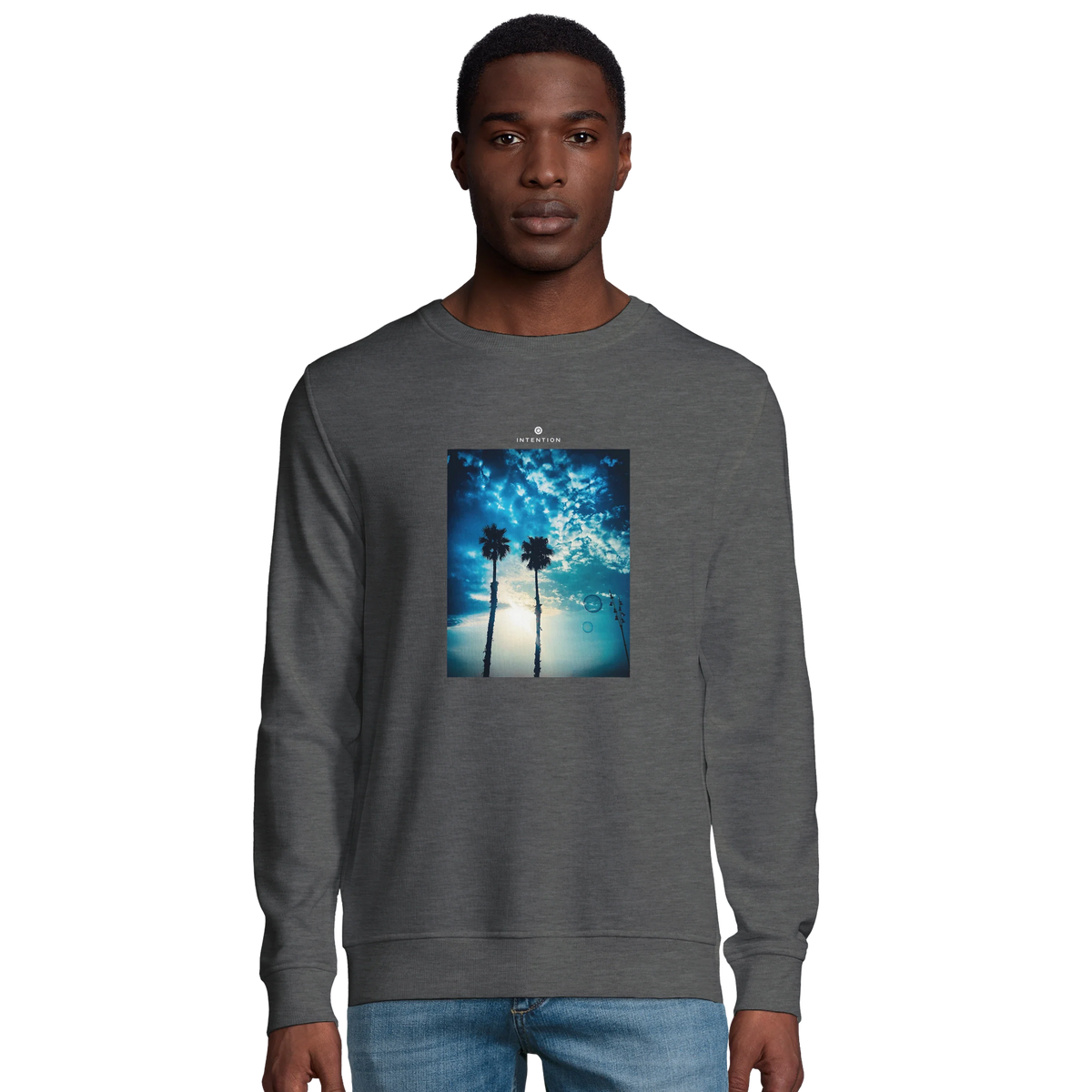 Gratitude - "Bubbles and Sky Sticks" Sweatshirt Grey Melange 3