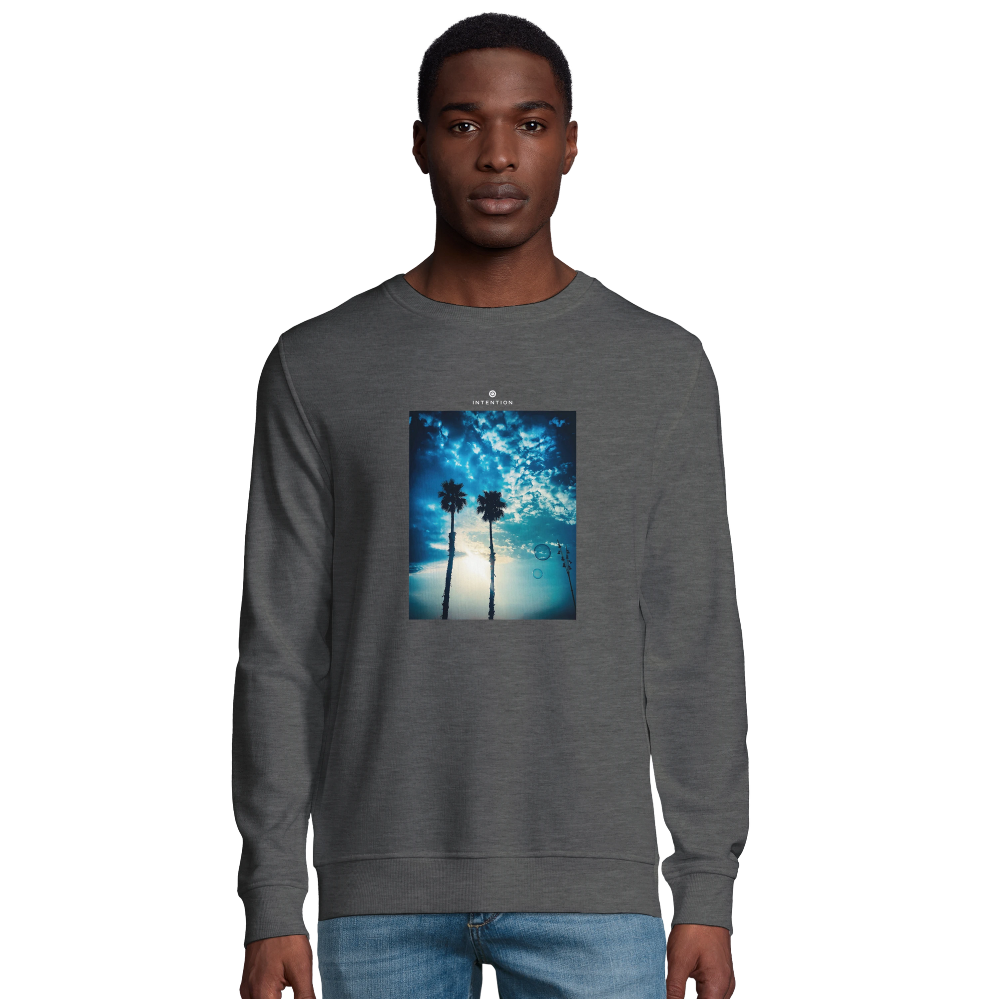 Gratitude - "Bubbles and Sky Sticks" Sweatshirt Grey Melange 3