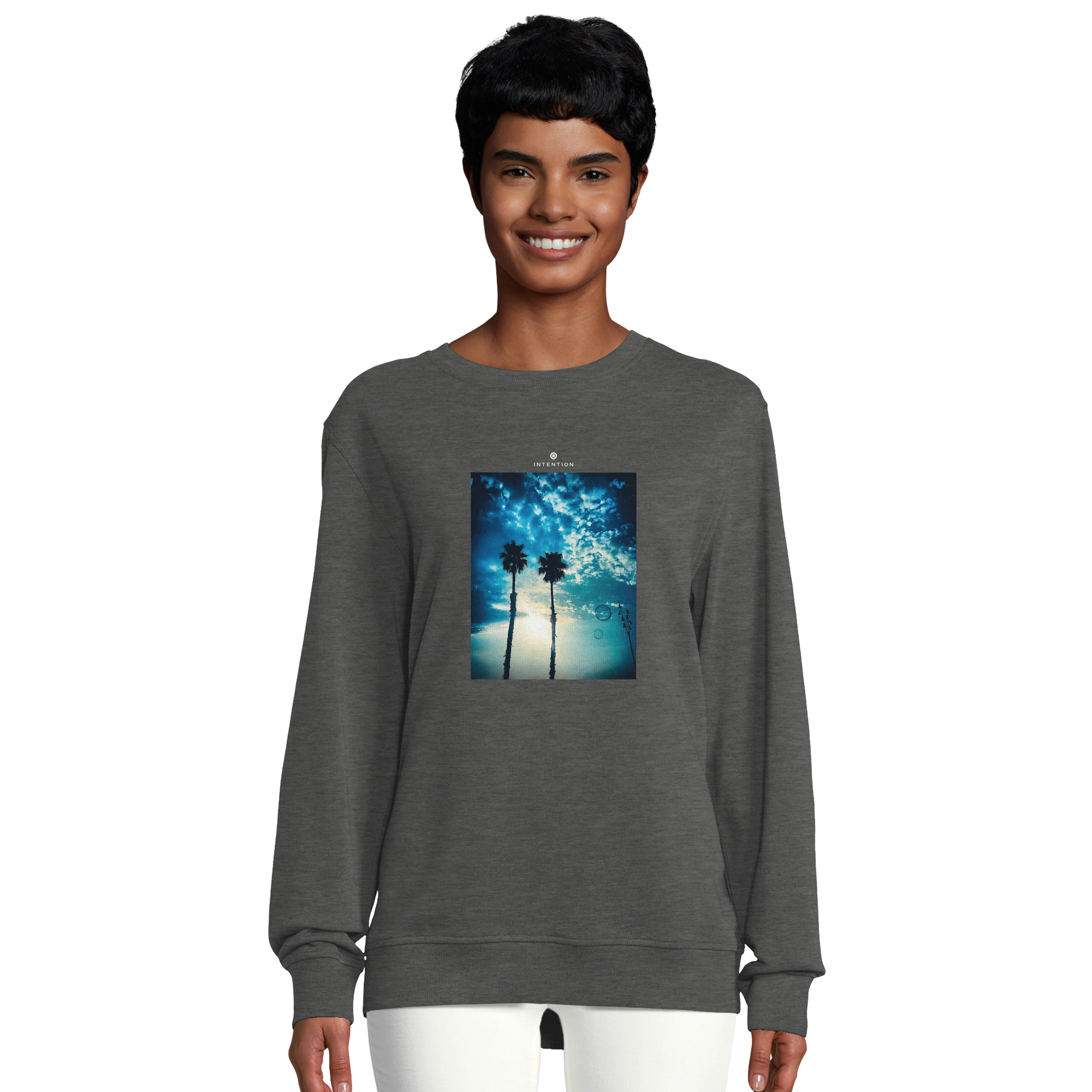 Gratitude - "Bubbles and Sky Sticks" Sweatshirt Grey Melange 5