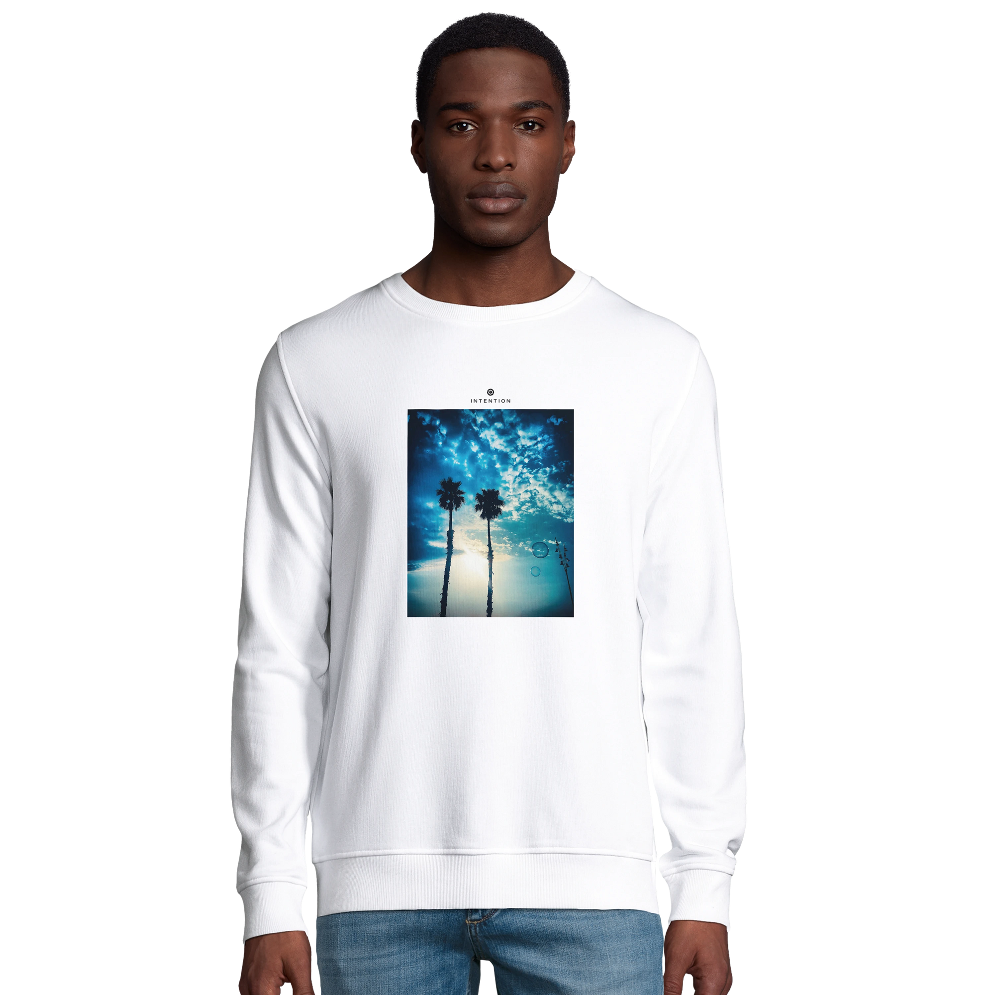 Gratitude - "Bubbles and Sky Sticks" Sweatshirt White 3