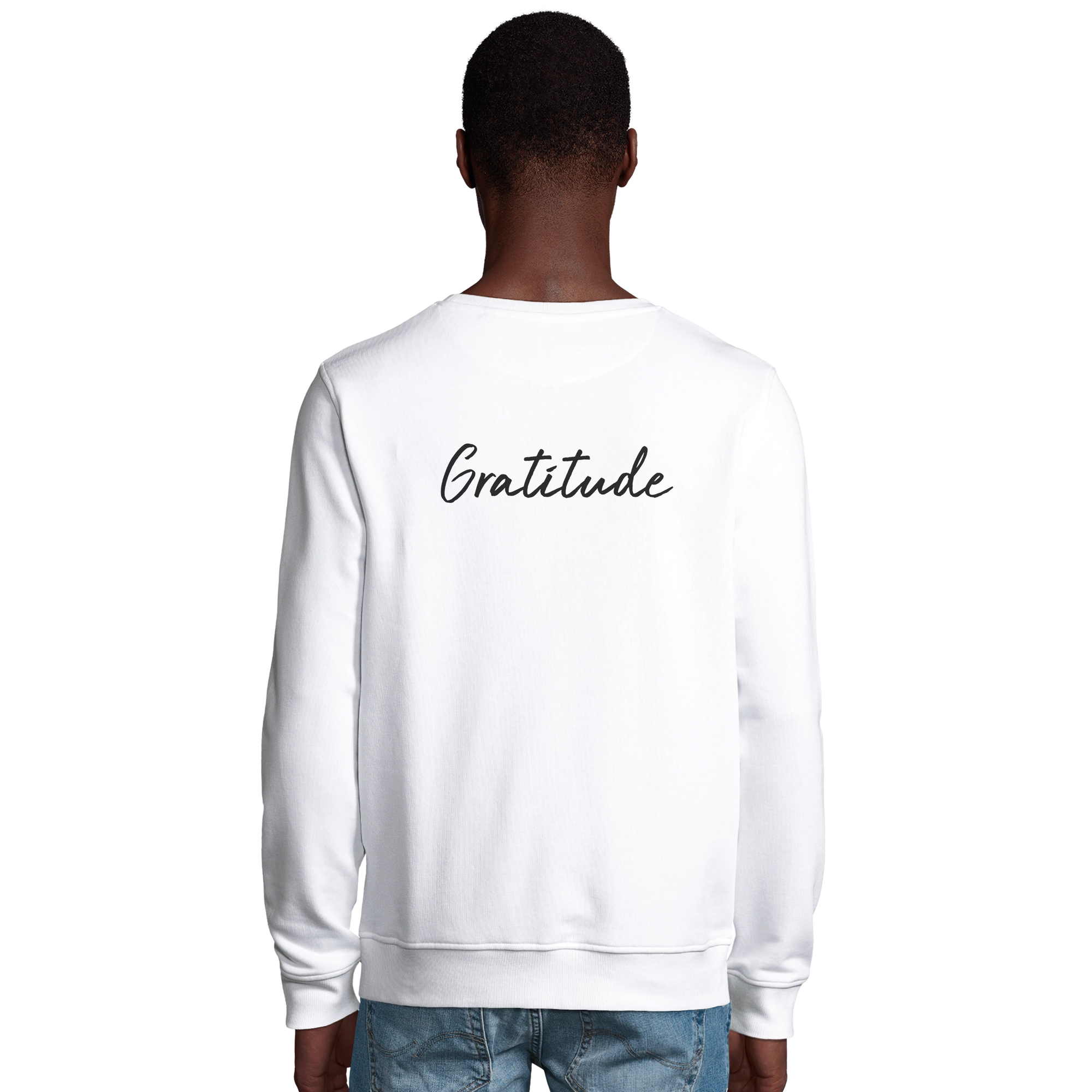 Gratitude - "Bubbles and Sky Sticks" Sweatshirt White 4