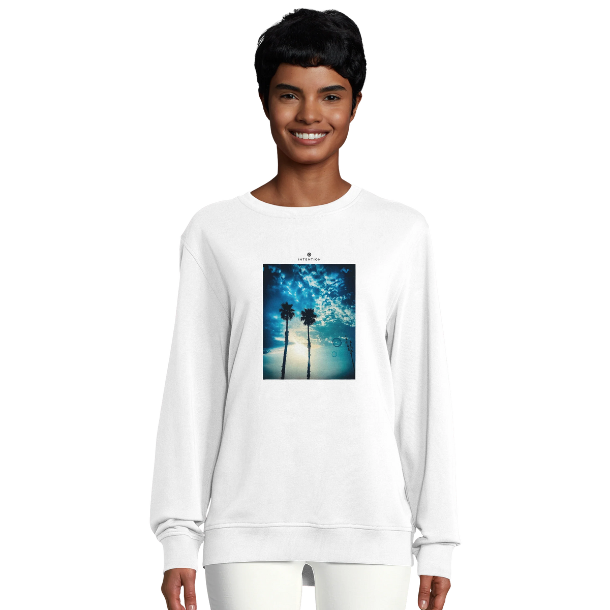 Gratitude - "Bubbles and Sky Sticks" Sweatshirt White 5
