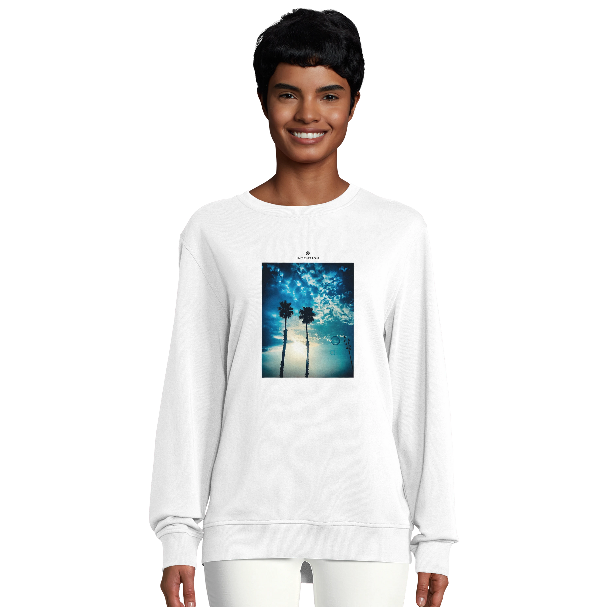 Gratitude - "Bubbles and Sky Sticks" Sweatshirt White 5